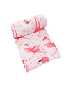 Flamingo Design Muslin Swaddle Blankets Organic Cotton soft and Hypoallergenic